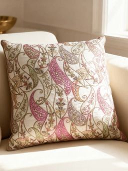 Life n Colors - Paisley Vine Embroidered Cushion Cover