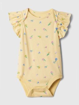 GAP - Girls Floral Printed Flutter Sleeve Onesie