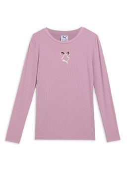 Puma - Girls Pink Textured T-Shirt