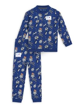 Puma - Unisex Blue Printed Top with Joggers