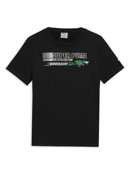Puma - Boys Black Printed T-Shirt