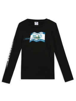 Puma - Boys Black Printed T-Shirt
