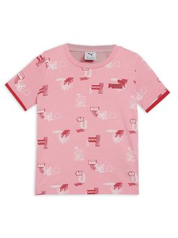 Puma - Unisex Pink Printed T-Shirt