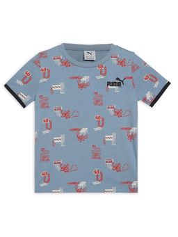 Puma - Unisex Blue Printed T-Shirt