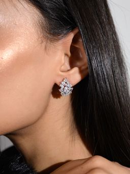 METALM - Marquise Cut Cz Diamond Earrings In 925 Silver