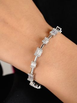 METALM - Tennis Bracelet For Women - Sparkling Baguette Cut Cz Diamonds