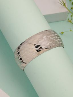 NVR - Womens Silver-Plated Self-Design Cuff Bracelet