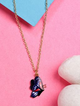 NVR - Womens Gold-Plated Chain with Butterfly Pendant