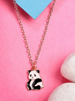 NVR - Womens Rose Gold-Plated Chain with Panda Pendant
