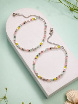 NVR - Womens Multi-Coloured Artificial Beads Anklet