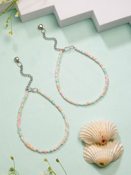 NVR - Womens Multi-Coloured Artificial Beads Anklet