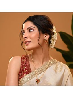 Vriksham - Motif Mala With Navratna Pendant Necklace Set (Set of 2)