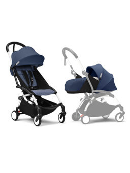 STOKKE - YOYO3 Complete Stroller White Frame With 6+ & 0+ Air France Blue (Set of 3) (0-4 Years)