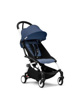 STOKKE - YOYO3 Stroller White Frame With 6+ Color Pack Air France Blue (Set of 2) (6 Months-4 Years)