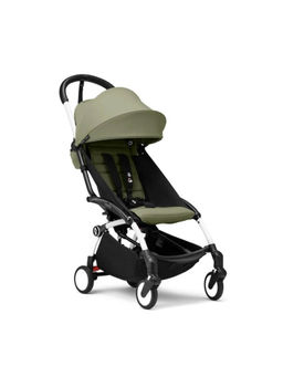 STOKKE - YOYO3 Stroller White Frame With 6+ Color Pack Olive (Set of 2) (6 Months-4 Years)