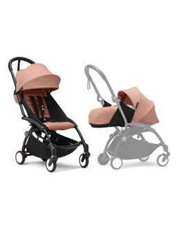 STOKKE - YOYO3 Complete Stroller Black Frame With 6+ & 0+ Ginger (Set of 3) (0-4 Years)