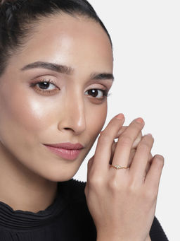 Estele - Gold Plated CZ Trendy and Charming Ring for Women