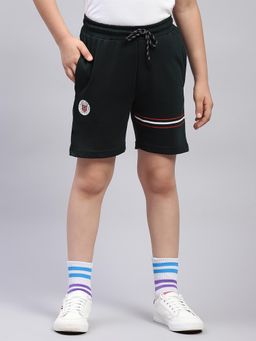 Monte Carlo - Boys Printed Bottle Green Regular Fit Bermuda