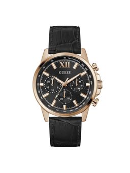 Guess - Walker Black Round Dial Analog Men Watch - Gw0901G5 (M)