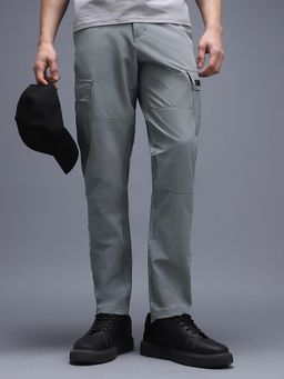 Van Heusen - Grey Solid Regular Fit Trouser