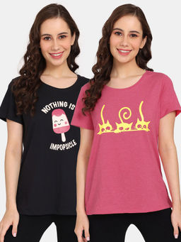 Zivame - Rosaline Bloom Fest Knit Cotton Tops (Pack of 2)