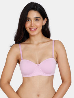 Zivame - Padded High Wired 3-4th Coverage Strapless Bra - Purple Tulle