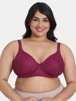 Zivame - True Curv Lightly Lined Wired 3-4th Coverage Super Support Bra - Beet