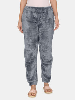 Zivame - Fluffy Fur Knit Poly Pyjama -Tradewinds