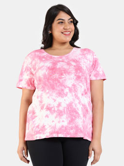 Zivame - True Curv Dreamverse Knit Cotton T-shirt - Plumeria