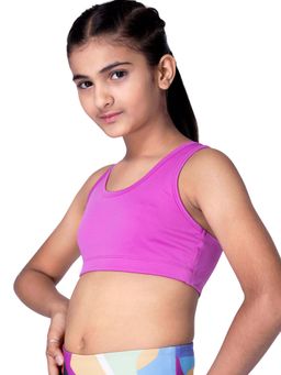 UMILDO - Magenta Solid Sports Bra for Girls