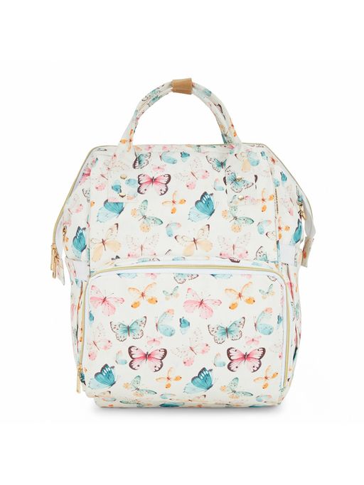 Haus & Kinder Art On Canvas-Chic Diaper Bag Backpack for New Parents 20L Butterfly Garden