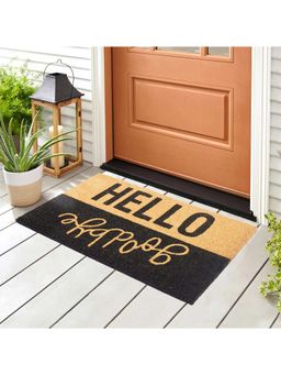 HomeTown - Natura Hello And Goodbye Printed Coir Doormat 40X60 cm In Black Colour