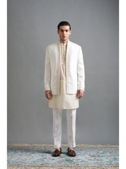 Gargee Designers - Men Ivory Bandhgala with Kurta and Pant