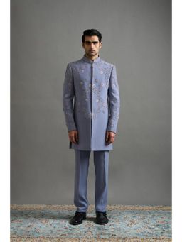 Gargee Designers - Men Blue Bandhgala with Pant