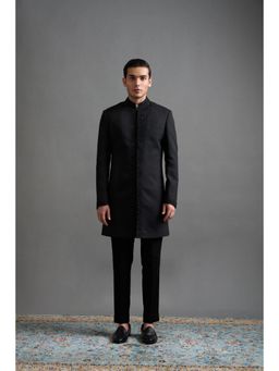 Gargee Designers - Men Black Kaalratri Bandhgala with Pant