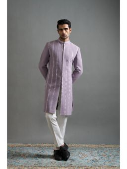 Gargee Designers - Men Lavender Tarang Bandhgala with Pant