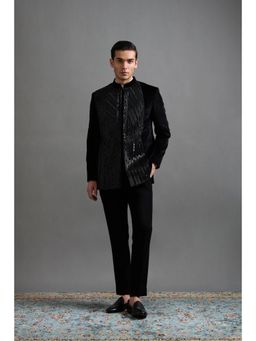 Gargee Designers - Men Black Bandhgala with Shirt and Pant