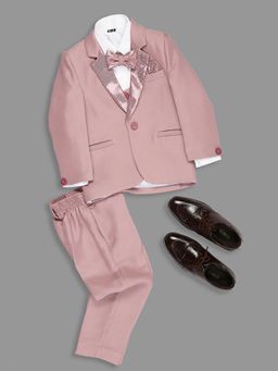 Kids Island - Peach Suit with Shirt and Bow Tie (Set of 5)