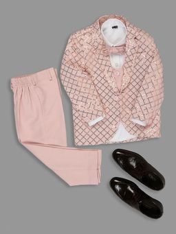 Kids Island - Peach Suit with Shirt and Bow Tie (Set of 5)