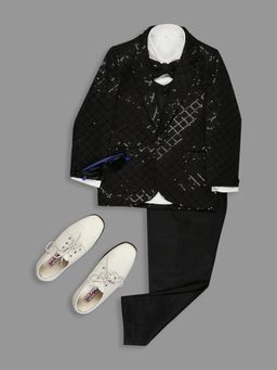 Kids Island - Black Suit with Shirt and Bow Tie (Set of 5)