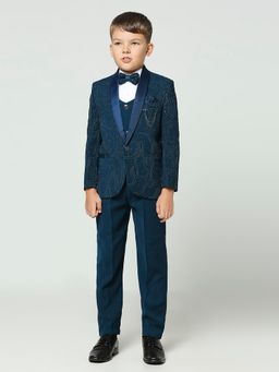 Kids Island - Teal Suit with Shirt and Bow Tie (Set of 5)