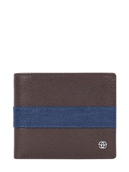 Eske - Tristan Two Fold Wallet For Men,7 Card Holders, Brown Navy Blue Saffiano