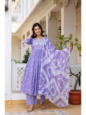 Nazneen Shimmer Dori Suit (Lavender)
