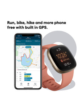 Fitbit versa 3 pink clay soft gold aluminum Clearance