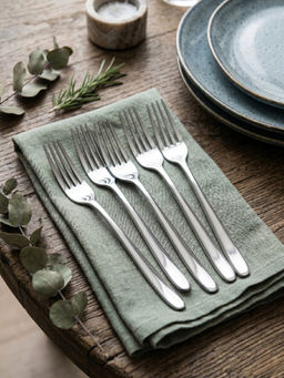 YELONA - Silver 18/10 Stainless Steel Dinner Fork - High Polish, 8.07 in (Pack of 5)