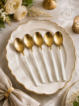 YELONA - Premium Dinner Spoon For Beautiful and Modern Table Settings (Pack of 5)