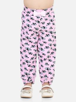 Tic Tac Toe - BownBee Girls Printed Joggers - Pink