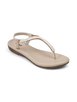 PEPPER - T-Strap Beige Sandals