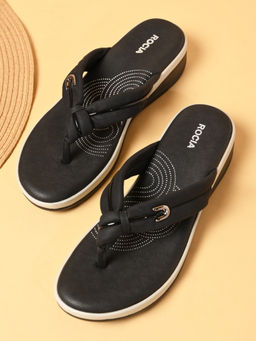 ROCIA - Black Women Comfort Knotted Sandals