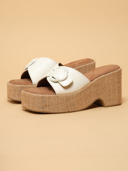 ERIDANI - August Buckle White Heeled Sandals